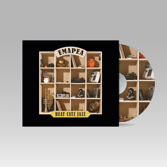 Beat Catz Jazz CD – Limited Edition Lo-Fi Jazz Hop Instrumental Album Cover Art by Emapea