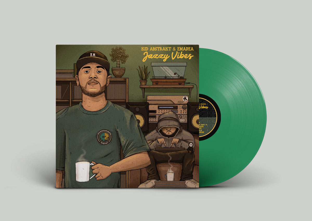 Jazzy Vibes LP; Kid Abstrakt & Emapea. Green Vinyl Edition. Album cover