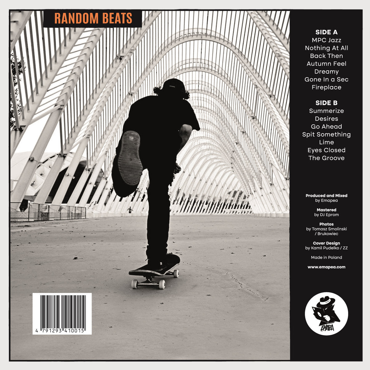 Random Beats - Emapea.  Album cover - back.